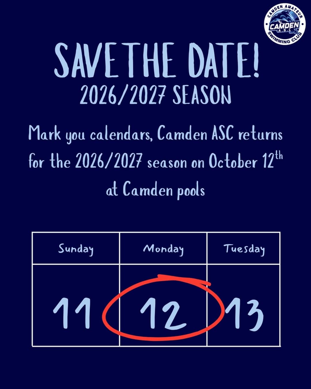 Camden ASC Set to Make a Splash as 2026/2027 Season Returns